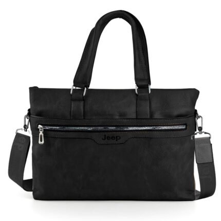 Cartable Homme en Simili Cuir Design Élégant Jeep 180551-12 Noir – حقيبة جلدية لون أسود