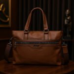 ⁦Cartable Homme en Simili Cuir Design Élégant Jeep 180551-12 Marron Clair – حقيبة جلدية لون بني فاتح⁩ - الصورة ⁦2⁩