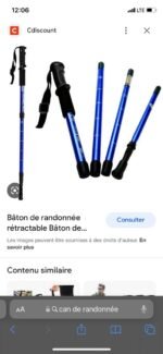 ⁦Bâton de randonnée télescopique en alliage d'aluminium ultraléger antidérapant⁩ - الصورة ⁦10⁩